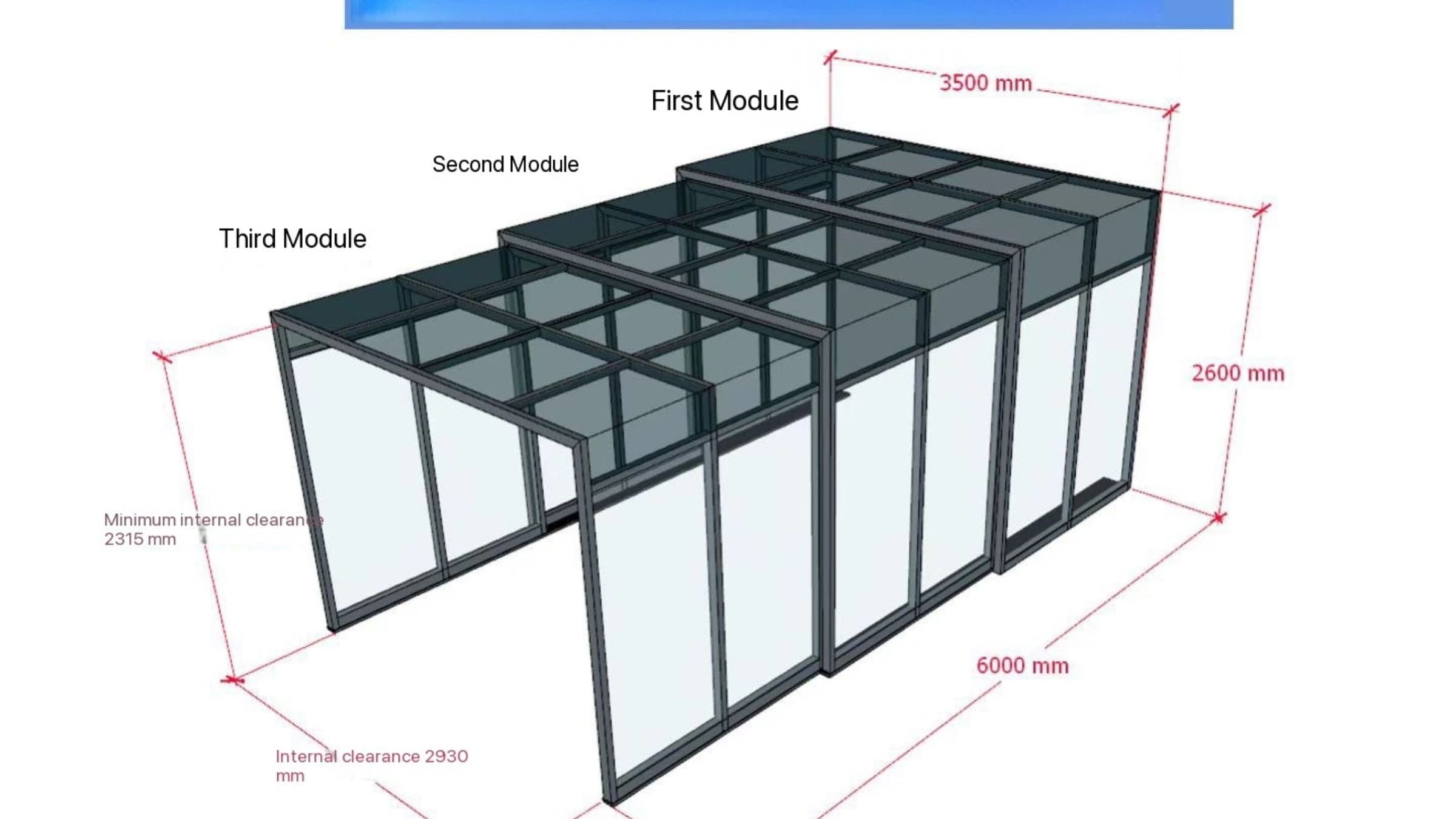 Technical diagram of foldable garage aluminium alloy structure