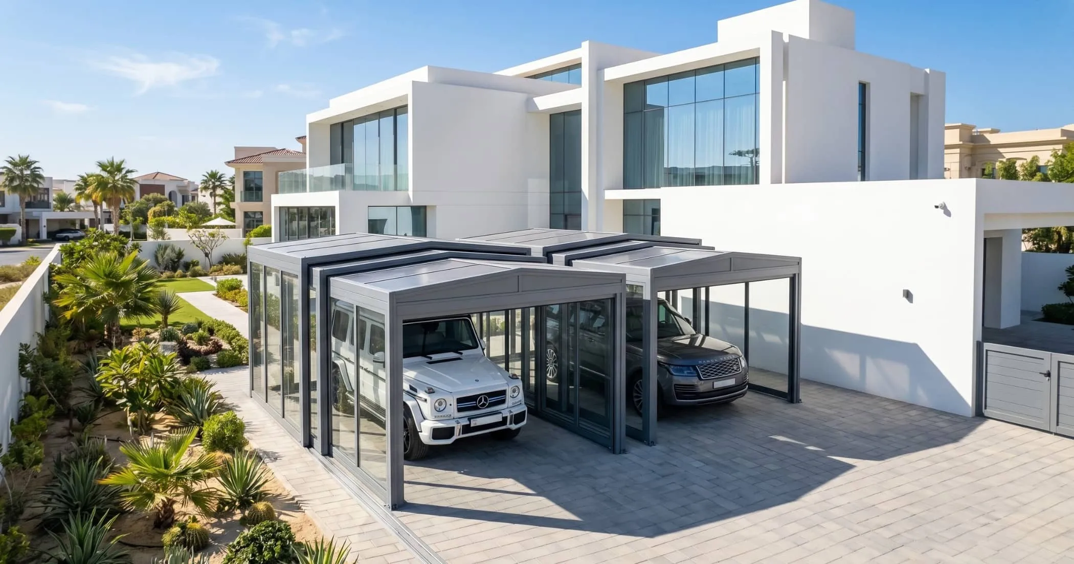 Wasleen Foldable Premium Garage — Dubai installation showcasing retractable carport